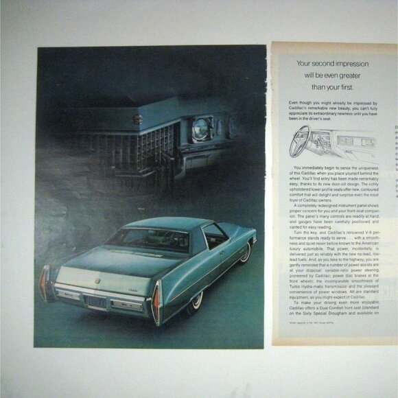 Vintage 1971 Cadillac Advertisement Print AD Classic Car 2 page ad - Picture 2 of 2